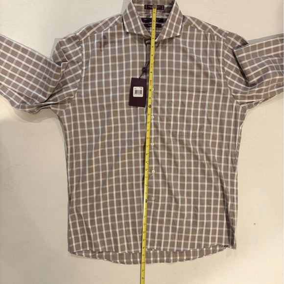 Classic Tan Plaid Button-Down Shirt - Picture 5 of 10